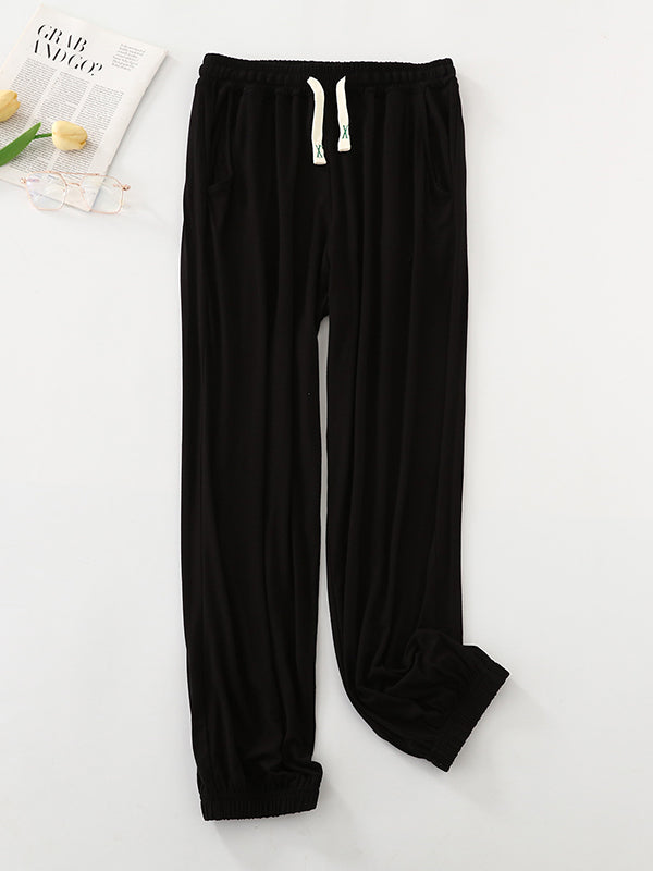 High Waisted Loose Anti-Mosquito Drawstring Elasticity Pleated Pants Yoga Bottoms