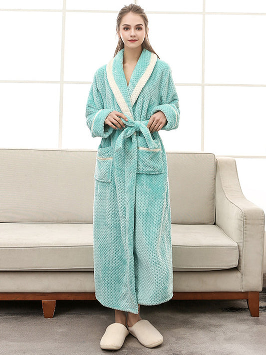 Comfortable Solid Warm Pajama Robe