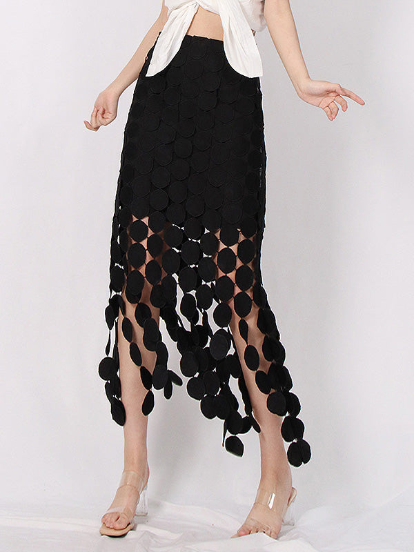 Urban Irregularity Tasseled Embroidered Skirts