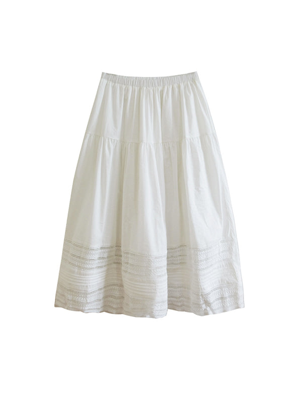 A-Line High Waisted Hollow Solid Color Split-Joint Skirts