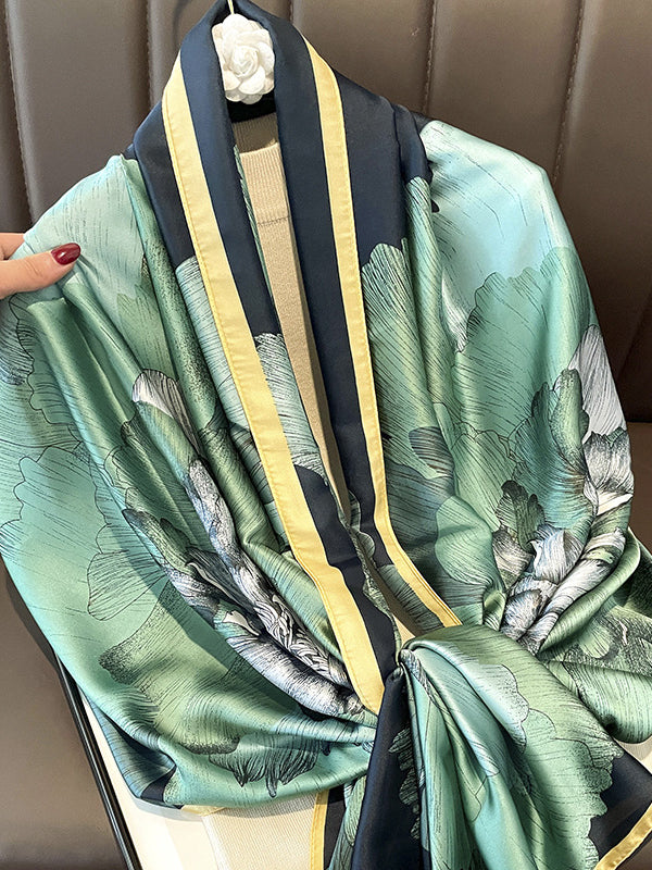 Flower Print Sun Protection Shawl&Scarf