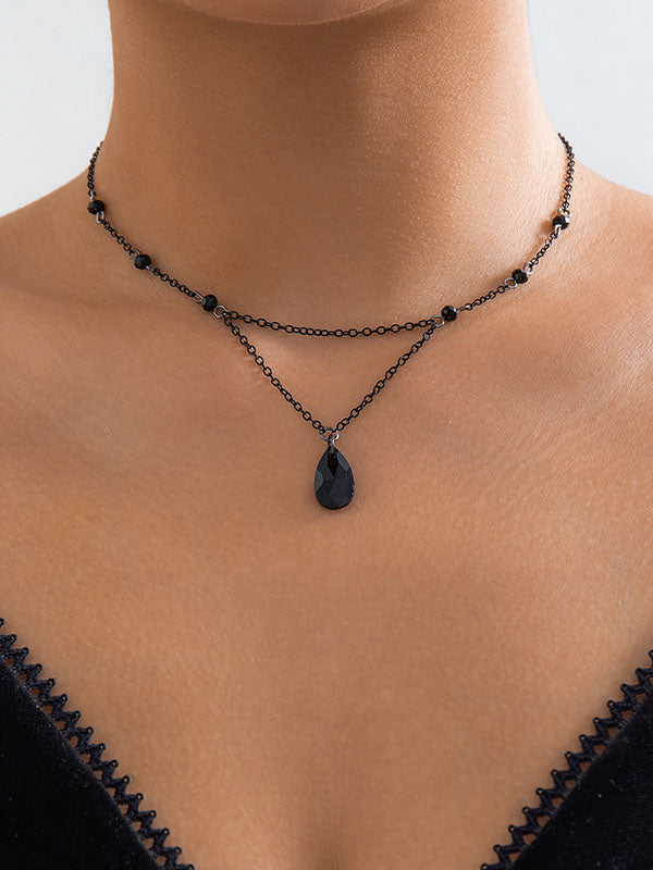 Double Layered Geometric Necklaces Accessories