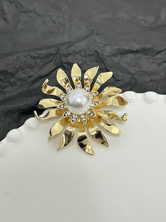 Flower Shape Shiny Brooch Accessories