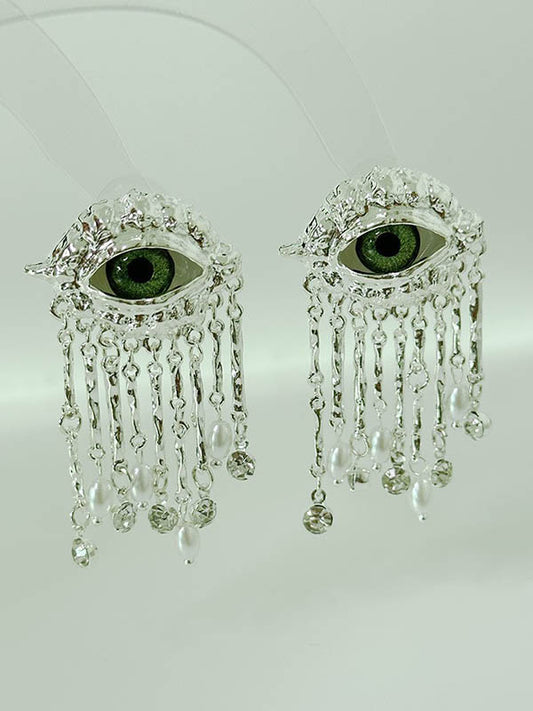 Eye Shape Geometric Tasseled Earrings Accessories