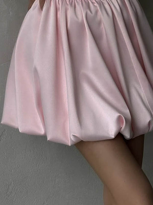 A-Line High Waisted Elasticity Solid Color Skirts Bottoms