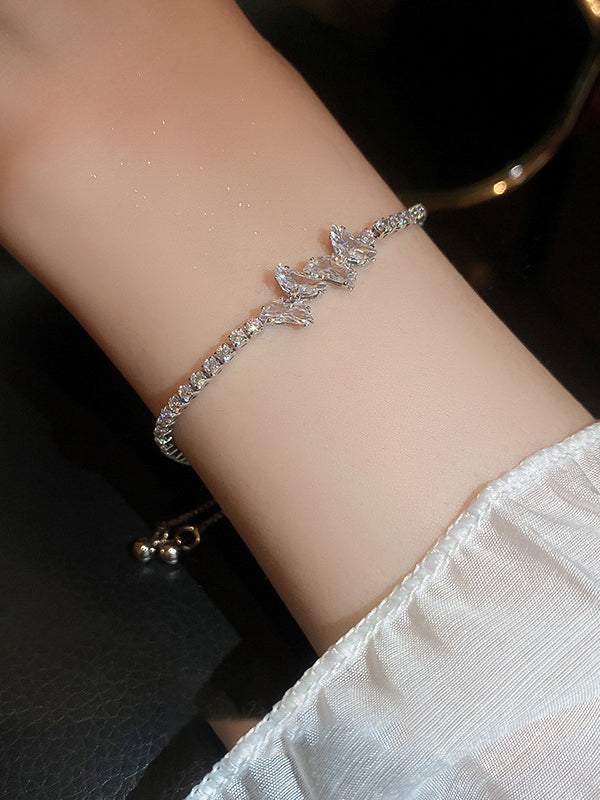 Adjustable Geometric Rhine Stones Shiny Bracelet Accessories