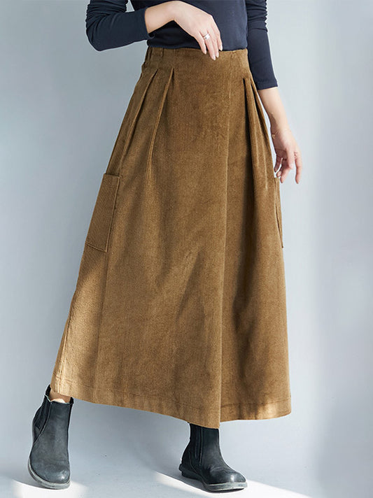 Super Loose Vintage Zipper Corduroy Wide-Leg Pants