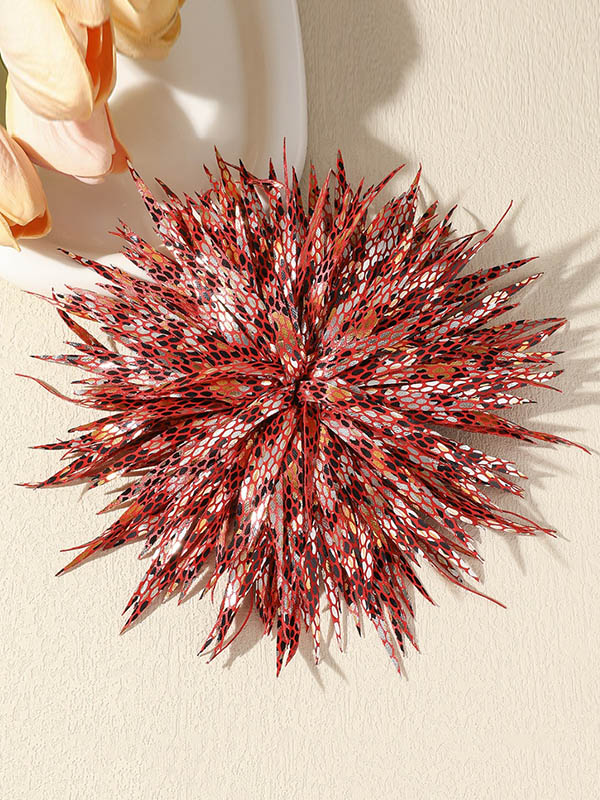 Flower Shape Leopard Shiny Brooch Accessories