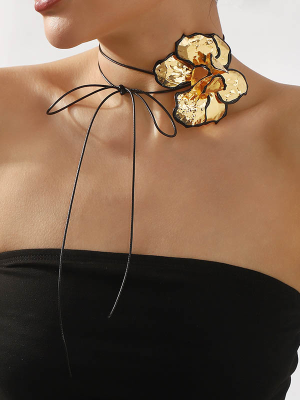 Flower Shape Tied Necklaces Accessories