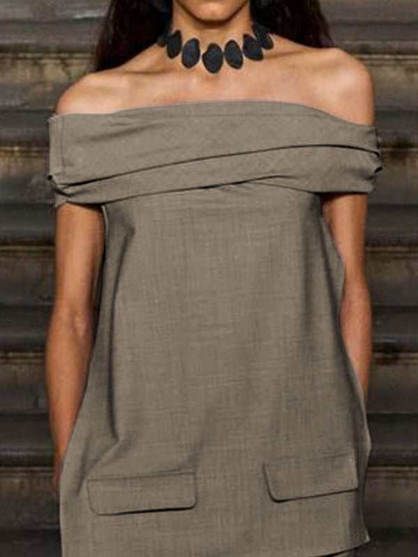 Loose Split-Joint Off-the-shoulder Blazer Suits Blouses&shirts Tops