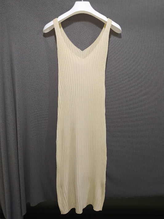 Vintage Simple Solid Color Knitting Sweater Dress