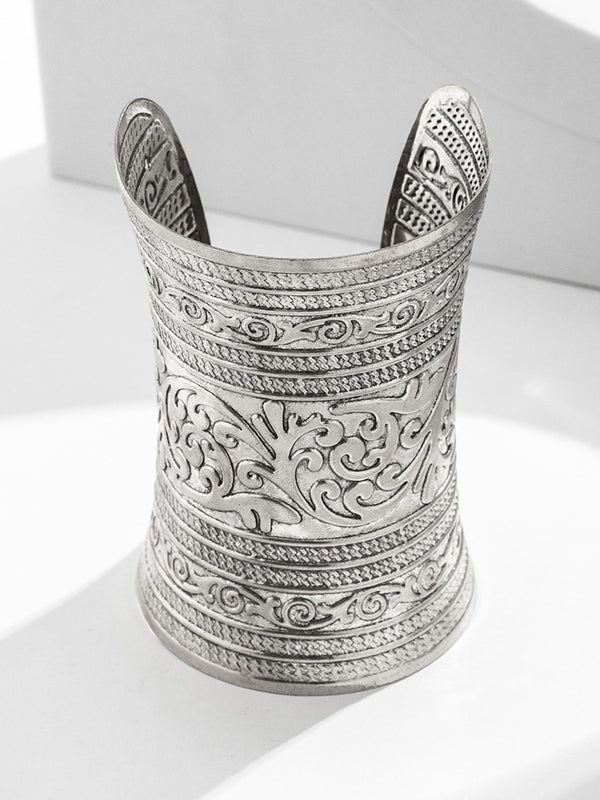 Carved Pattern Geometric Solid Color Bracelet Accessories