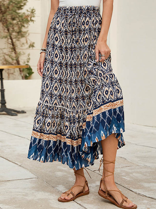 Loose Contrast Color Elasticity Skirts Bottoms