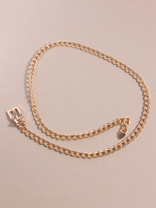 Buckle Chains Solid Color Belts