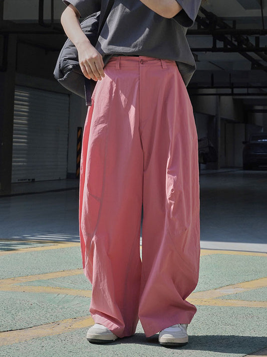 Loose Wide Leg Solid Color Split-Joint Casual Pants Bottoms Trousers