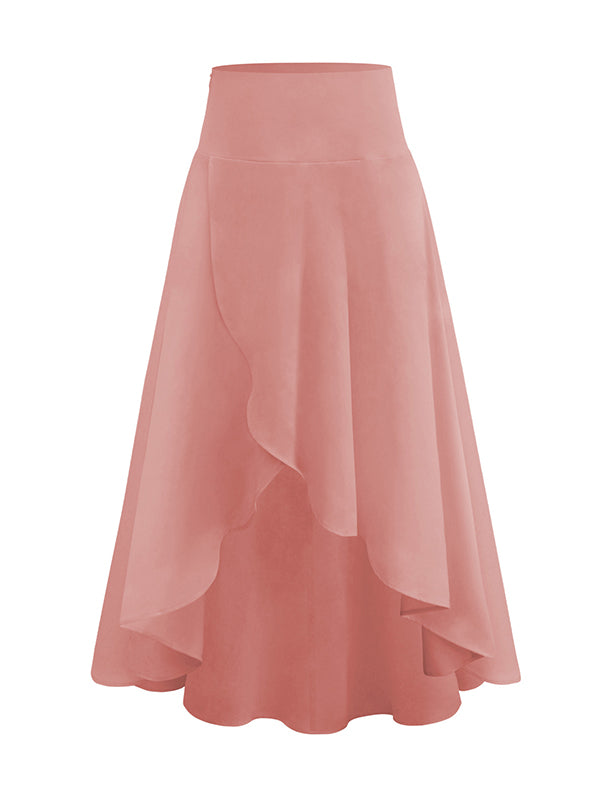 Casual Irregularity Solid Color Skirts Bottoms