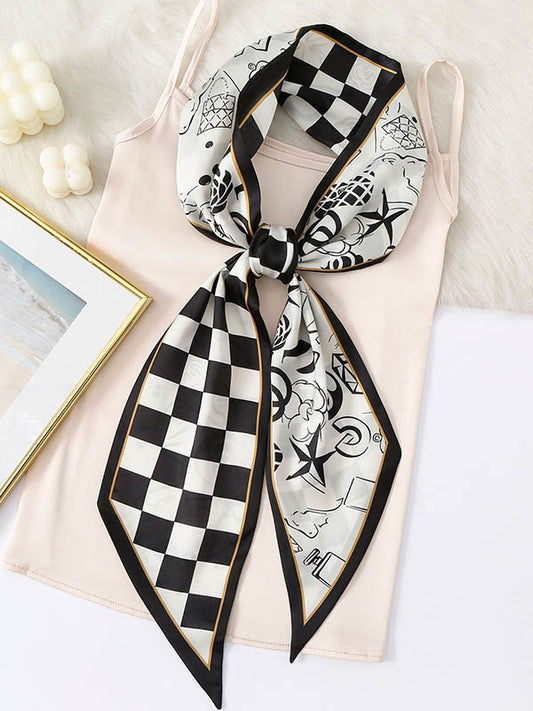 Plaid Printed Hair Band Scarf