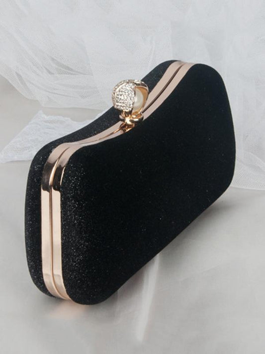 Vintage Solid Color Velvet Hand Bag