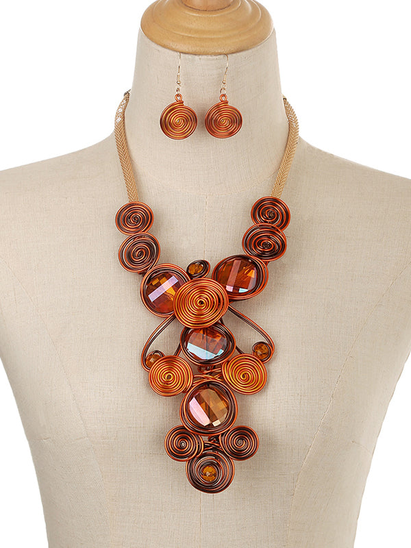 Artisan Gemstone Wirework Necklace & Earring Set