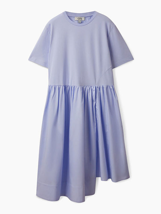 Casual Loose Short Sleeves Solid Color Round-Neck Midi Dresses