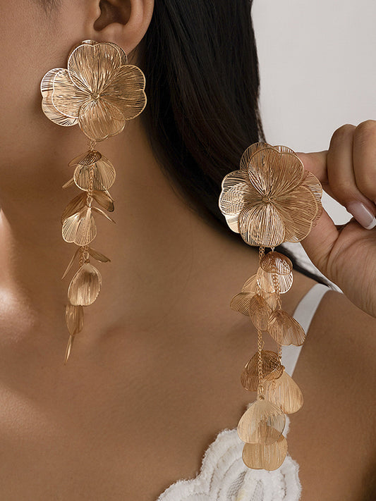 Flower Shape Drop Earrings