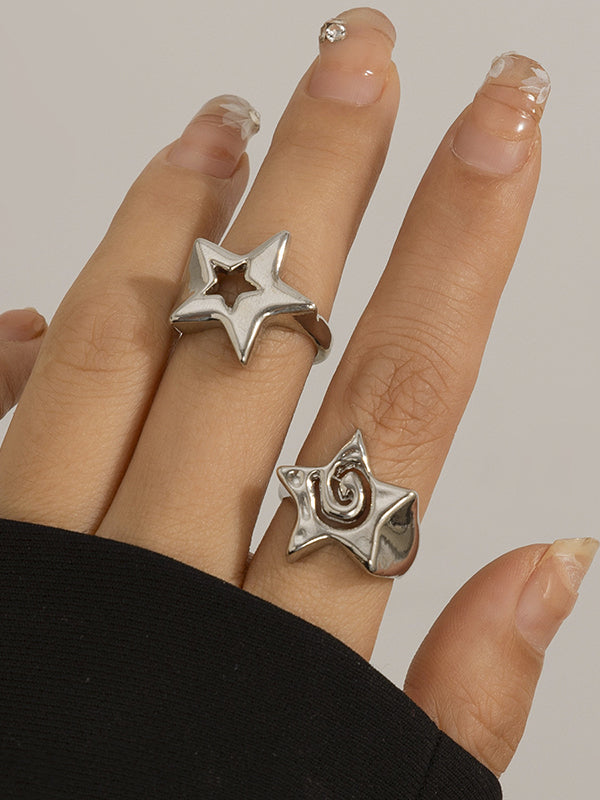 Normcore Adjustable Hollow Star Shape Rings Accessories