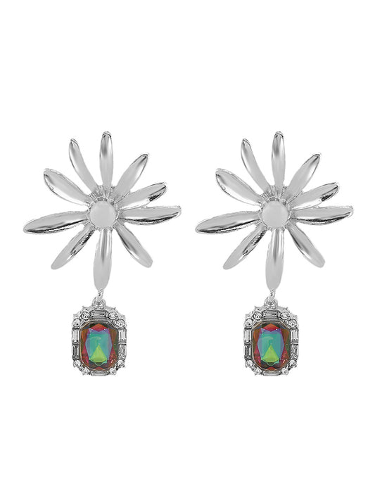 Geometric Rhine Stones Drop Earrings