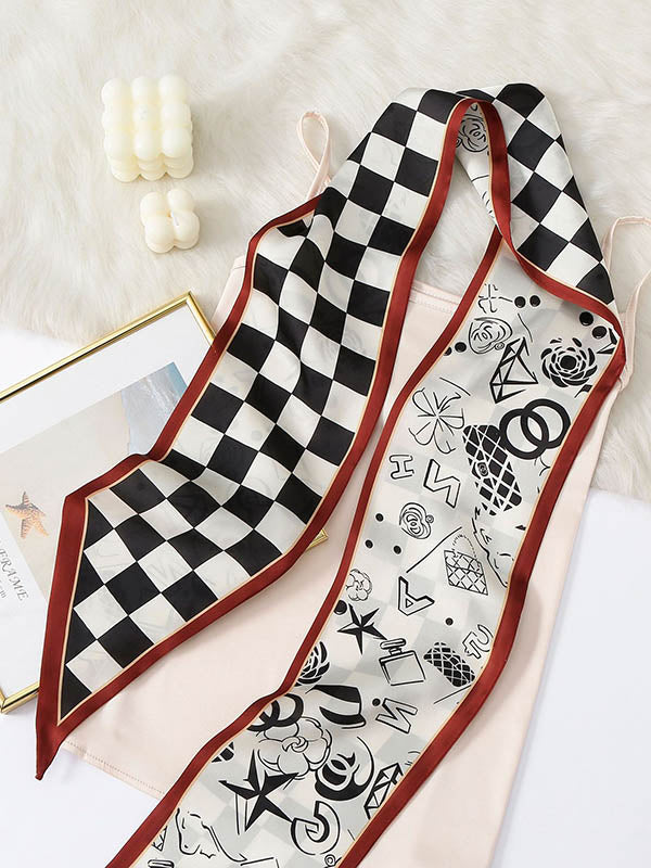 Plaid Printed Hair Band Scarf