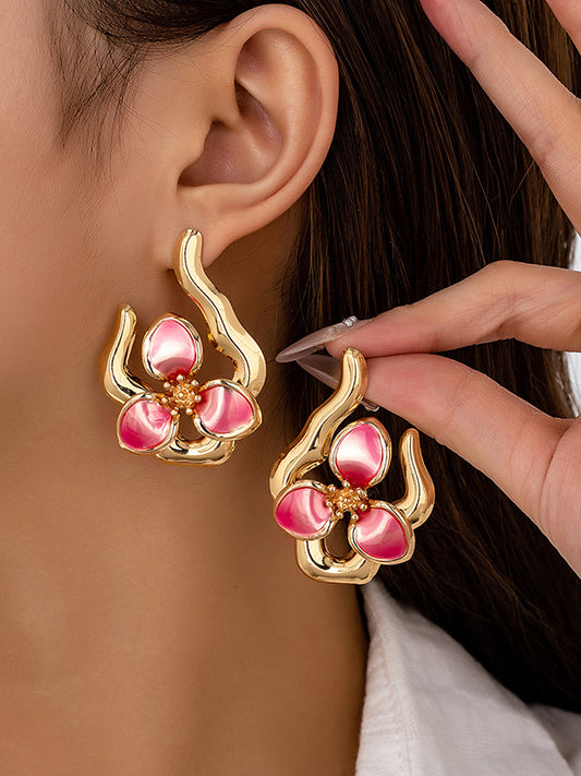 Flower Shape Drop Earrings