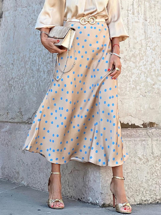 High Waisted Loose Polka-Dot Skirts