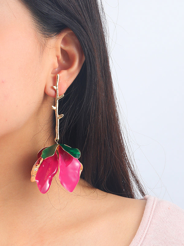 Flower Shape Drop Earrings