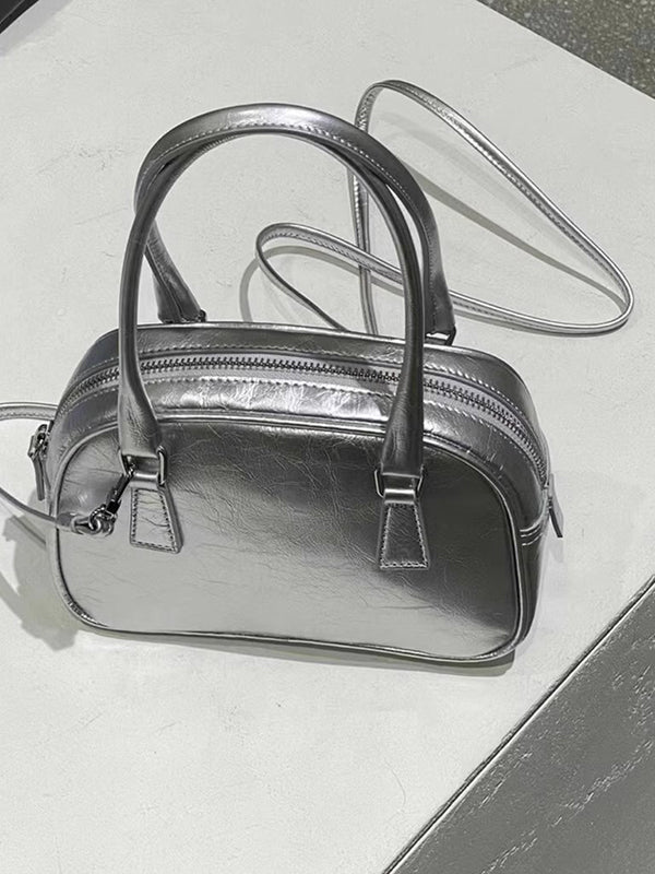 Geometric Solid Color Zipper Crossbody Bags Handbags