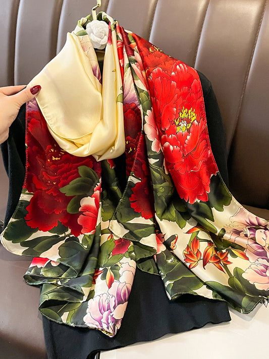 Flower Print Shawl&Scarf