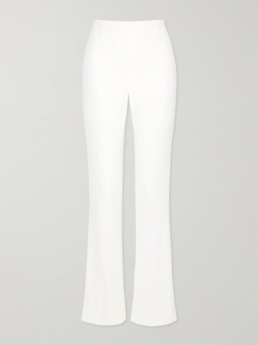 High-Low Wrap Falbala Solid Color V-Neck Shirts Tops&Pants Two Pieces Set