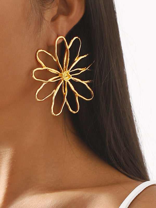 Flower Shape Drop Earrings