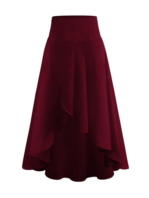 Casual Irregularity Solid Color Skirts Bottoms