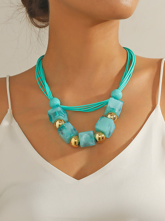 Geometric Layered Necklaces Accessories