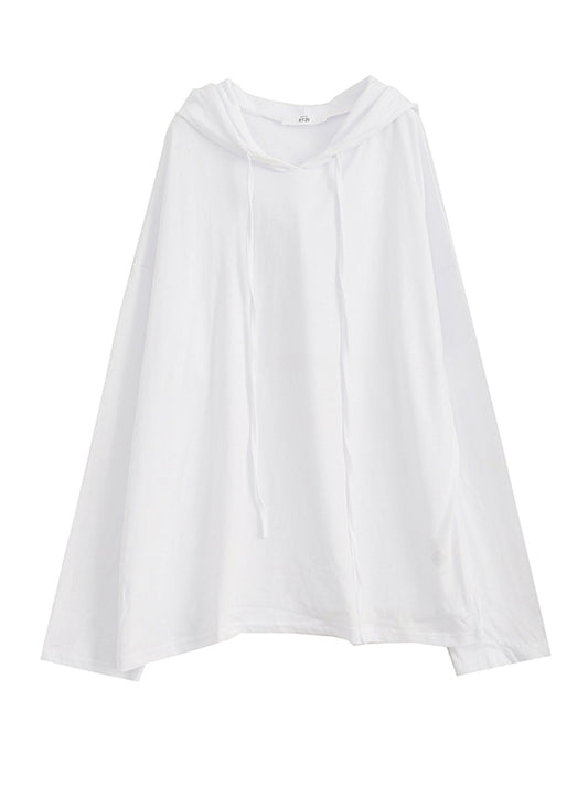 Solid Color Drawstring Long Sleeve Hoodies