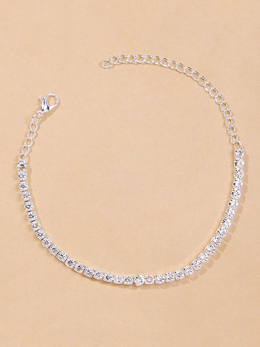 Simple Shiny Rhinestone Footchain