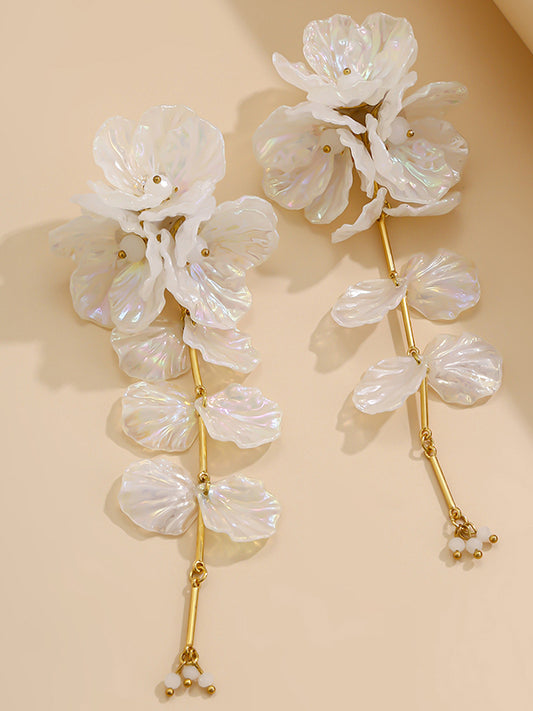 Beaded Flower Shape Earrings Accessories