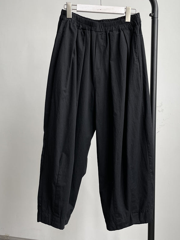 Loose Elasticity Solid Color Casual Pants Bottoms