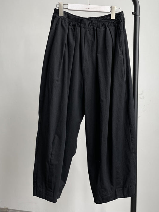 Loose Elasticity Solid Color Casual Pants Bottoms