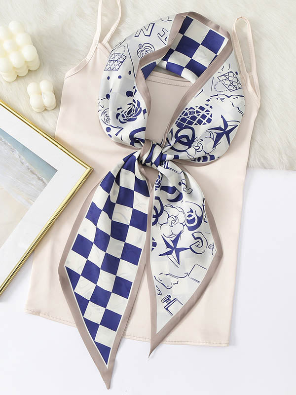 Plaid Printed Hair Band Scarf