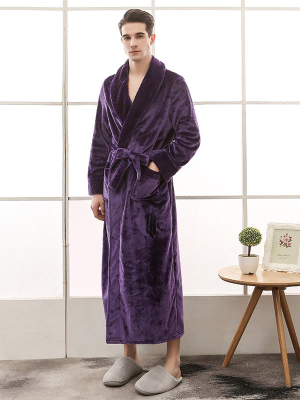 Comfortable Solid Bandage Pajama Robe