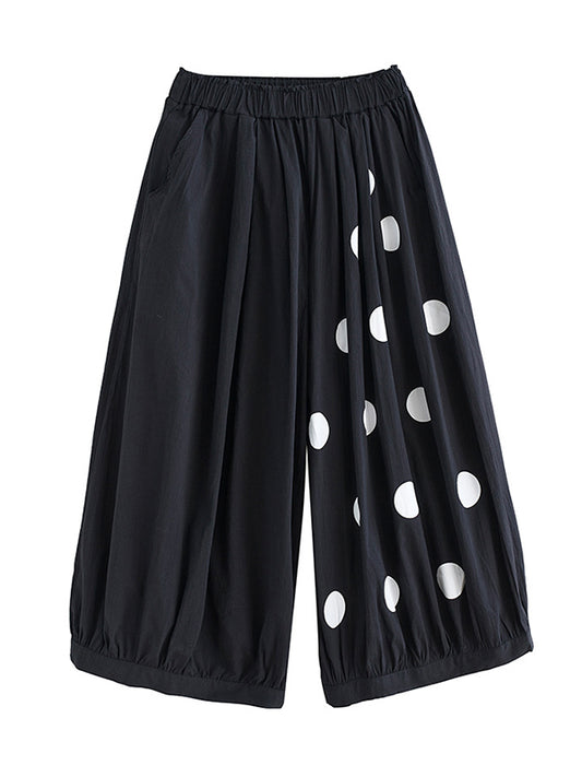 Original Creation Loose Wide Leg Polka-Dot Casual Pants Bottoms