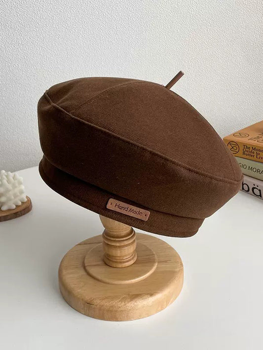 Casual Keep Warm Solid Color Beret Hat