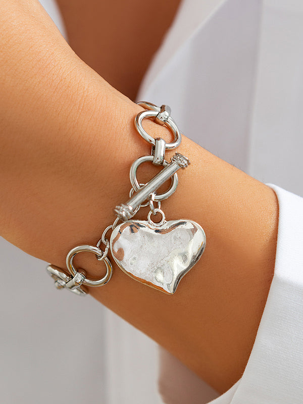 Normcore Chains Geometric Heart Shape Bracelet Accessories