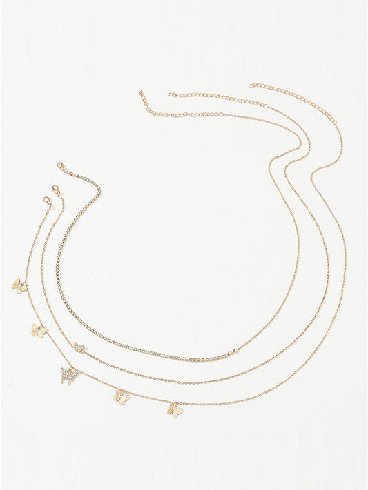 Butterfly Shape Chains Triple Layered Waist Chain Accessories