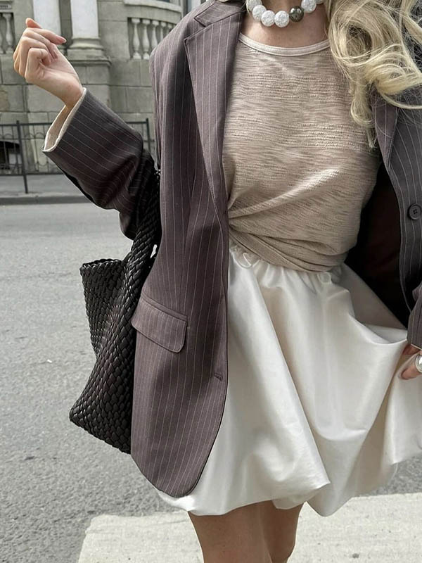 A-Line High Waisted Elasticity Solid Color Skirts Bottoms