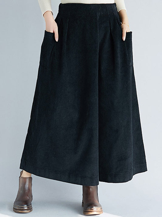 Super Loose Vintage Zipper Corduroy Wide-Leg Pants